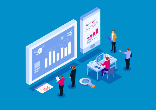 Team analysis of business reports, visual data analysis